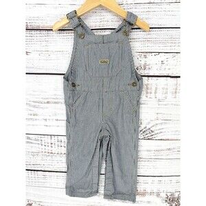 Boys Wrangler Pinstripe Overalls‎ 18 Months Conductor country Snap Adjustable